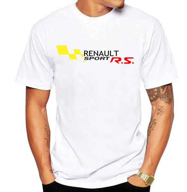 Белый Новая мужская футболка Renault Sport RS, Мужская футболка из хлопка - Цвет: Белый