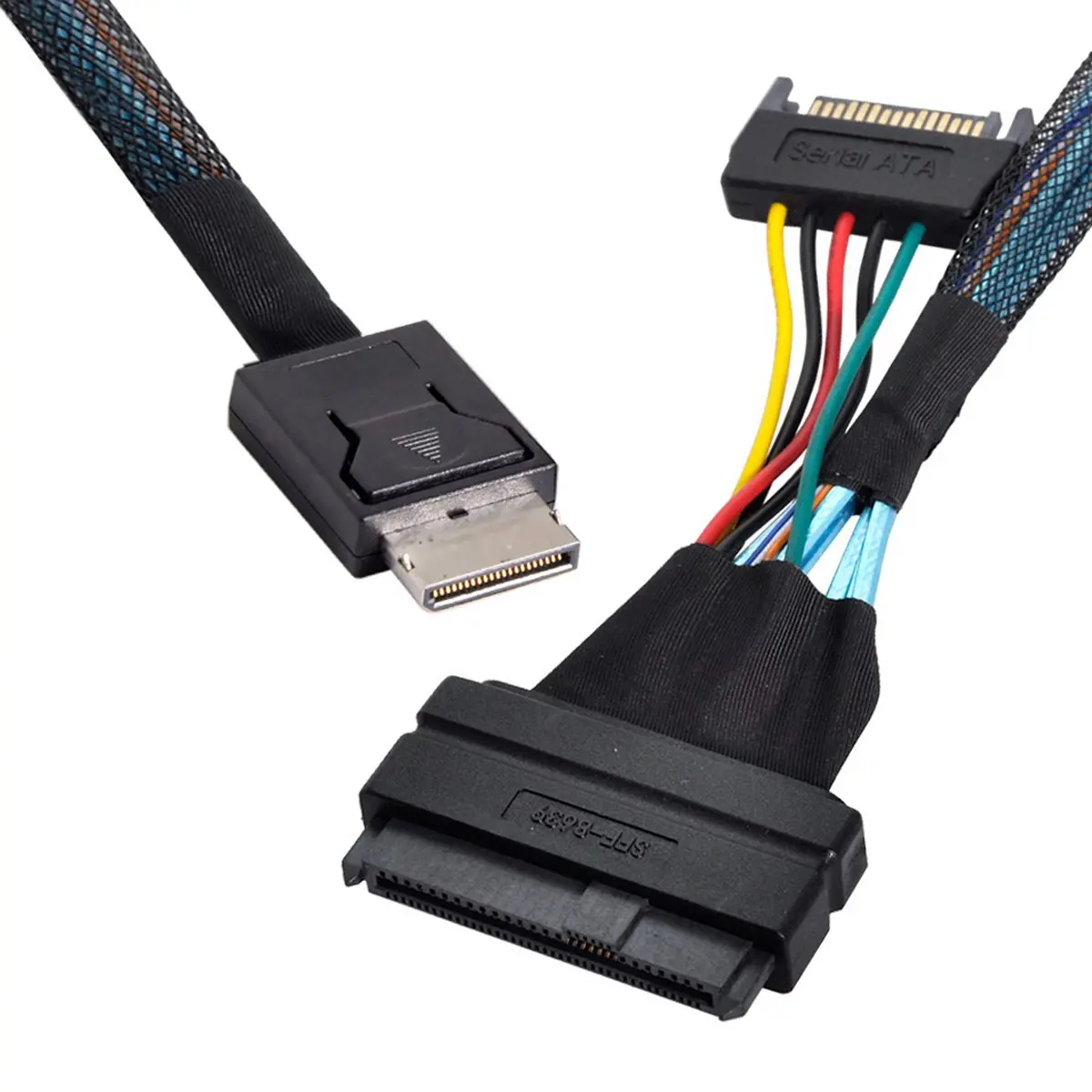 

Xiwai Oculink SFF-8611 Male to U.2 U.3 SFF-8639 Female NVME PCIe PCI-Express SSD Cable with SATA Power for Mainboard SSD 50cm