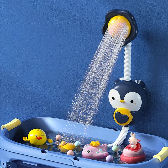 New Penguin Electric Spray Water Baby Bath Toys Kids Bathroom Bathtubs Bathing Water Toys Toddler Shower Interactive Gifts 1
