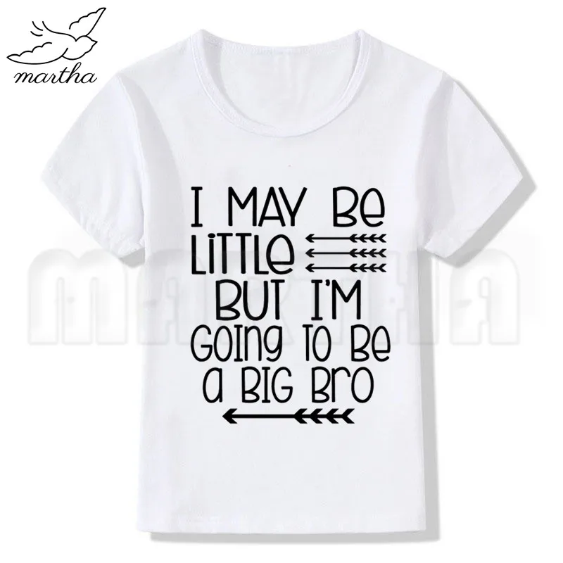 promoted to big brother Cartoon Fashion Funny Print T-shirt Kids Summer O-Neck Tops Boys& Girls White Tshirt
