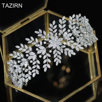 2022 Soft Zircon Hairbands for Wedding Birthday Headwear CZ Tiaras Bride Headband Hair Jewelry Party Headpieces Women Hair-Hoop 1