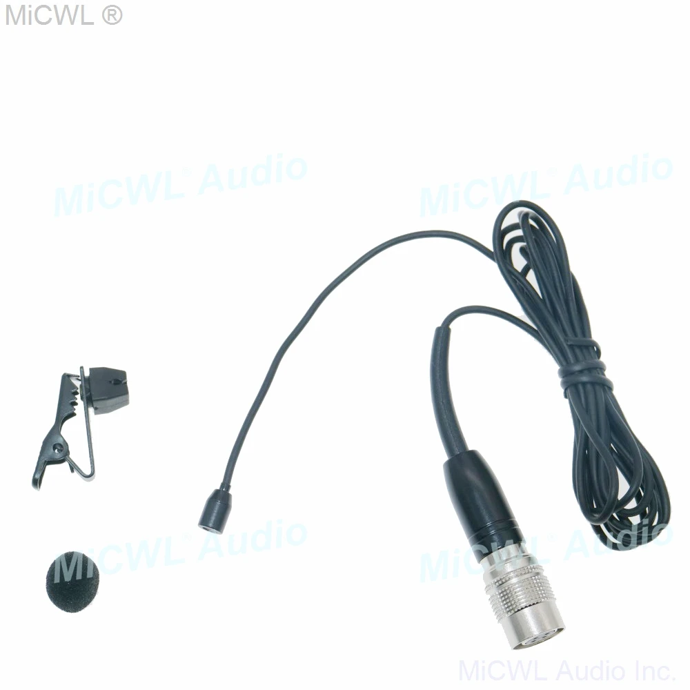 

Black color Mini Tie Clip Lapel Lavalier Microphone For Audio Technica Wireless BeltPack Transmitter