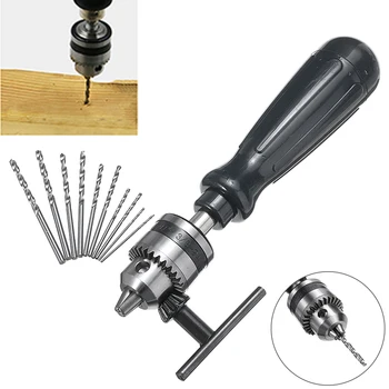 

1 Set Adjustable Pin Vise Model Hand Drill with Chuck For Drill Screwdriver Bit + Mini Drills For Wood Hand Tools Set