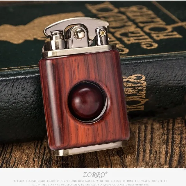 Retro Wooden Beads DecompressiLighter Flint Kerosene Oil Lighter Rosewood Solid Personality Creative Lighter Gadget For Man 5