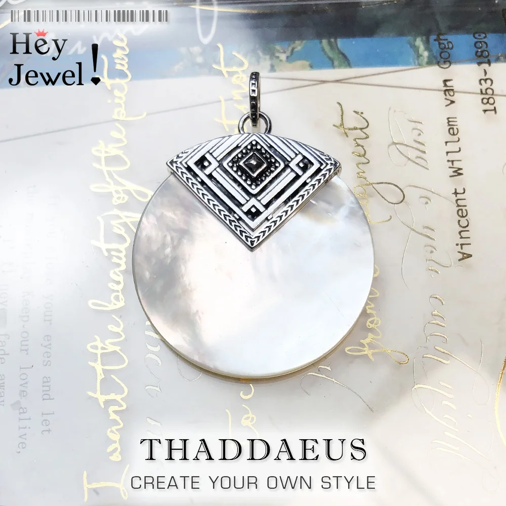 Подвеска с Африканским диском и перламутром зима 2019 новинка ювелирные изделия из