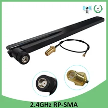5 шт 2,4 GHz антенна 8dBi RP-SMA Антенна 2,4 ghz антенна 2,4G WiFi антенна для маршрутизатора+ 21cm ufl./IPX 1,13 косичка