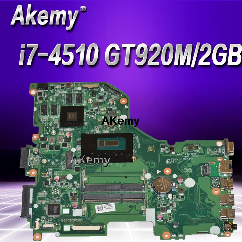

DA0ZRTMB6D0 motherboard for ACER E5-573 E5-573G notebook motherboard CPU i7 4510U GT920M 2G DDR3 100% test work