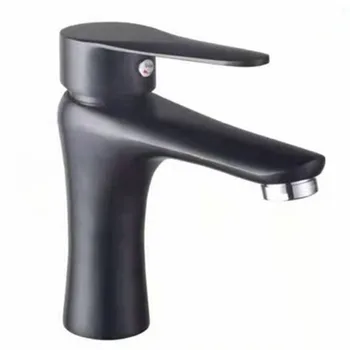 

Basin Faucet Sink Mixer Tap Tall Counter Square Bathroom Hot Cold Water Single Handle Hole Washing Brass Black Home Decoration