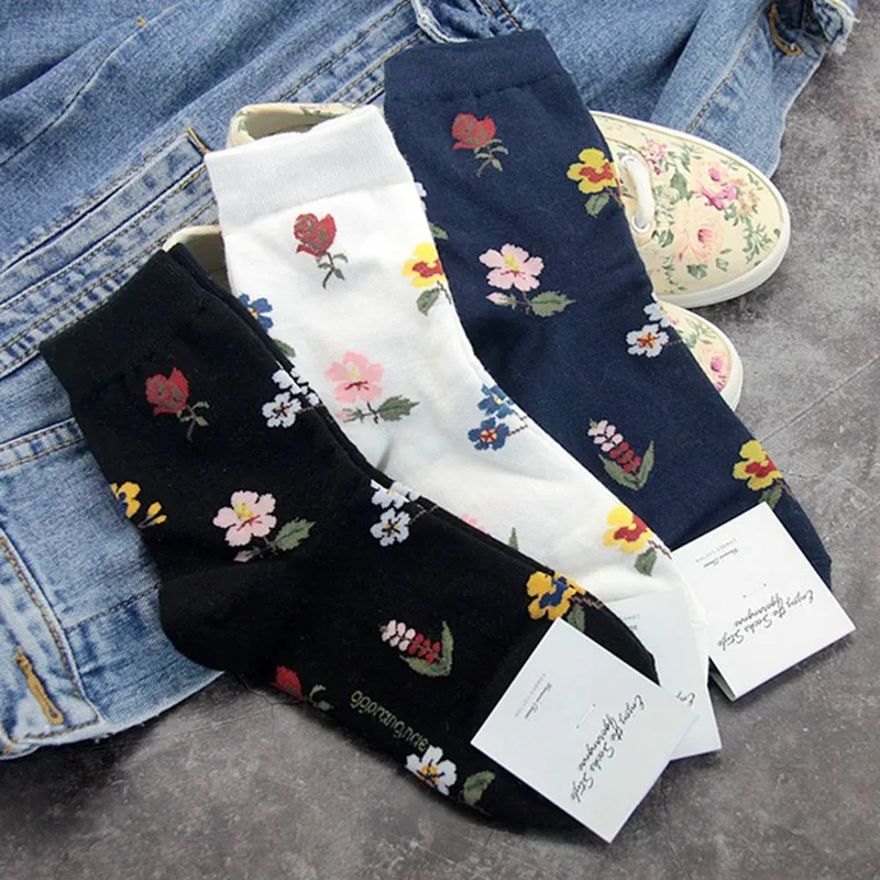 Корейские американские ретро розовые осенние зимние хлопковые Повседневные носки теплые женские уличные носки милые забавные короткие счастливые носки