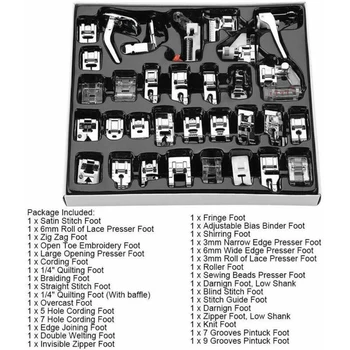

42 Pcs Sewing Machine Foot Feet Presser Snap Set Kit For Household Accessories