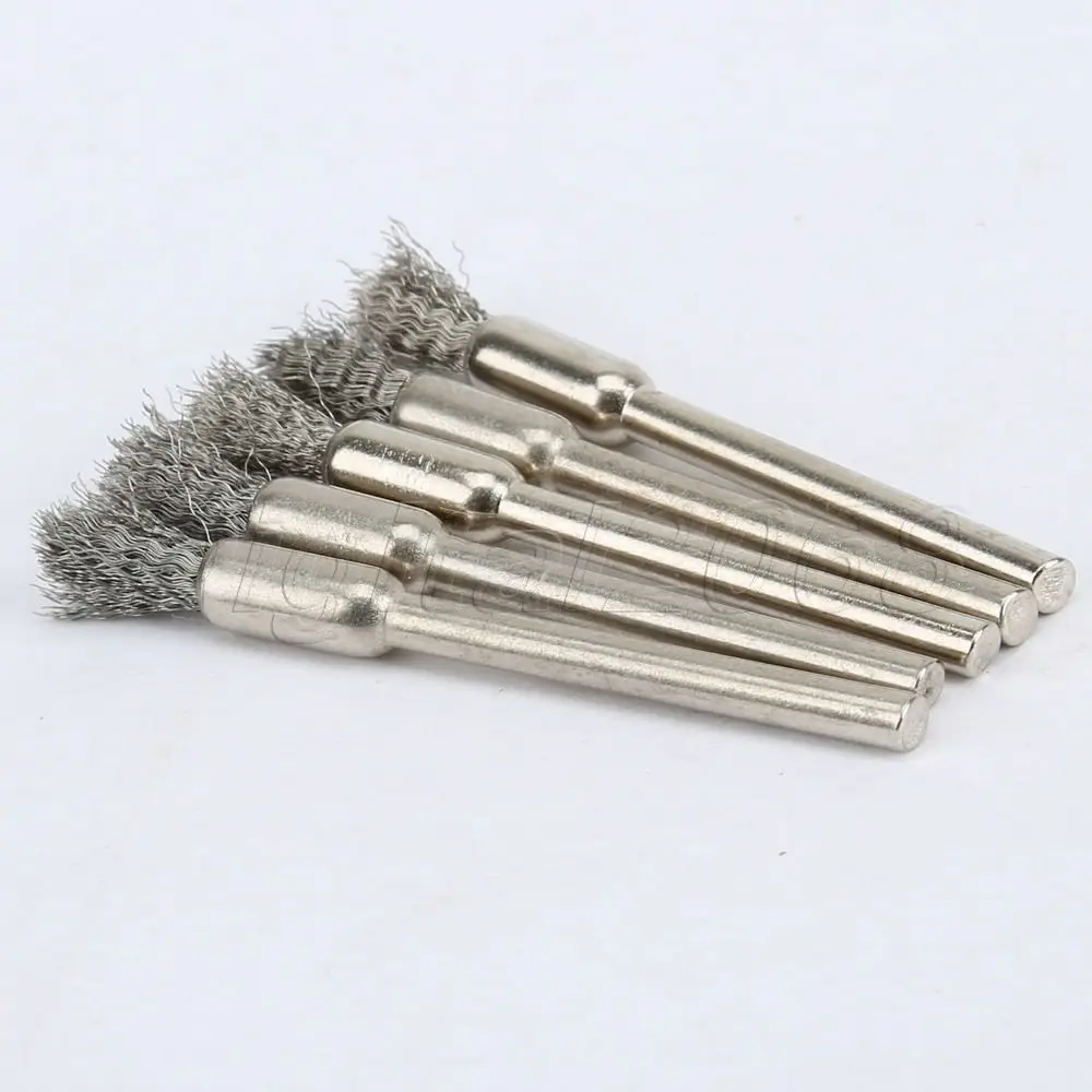 OD5mm Pencil Stainless Steel Wire Wheel Brushes Cleaning Brushes Mandrel 3mm 