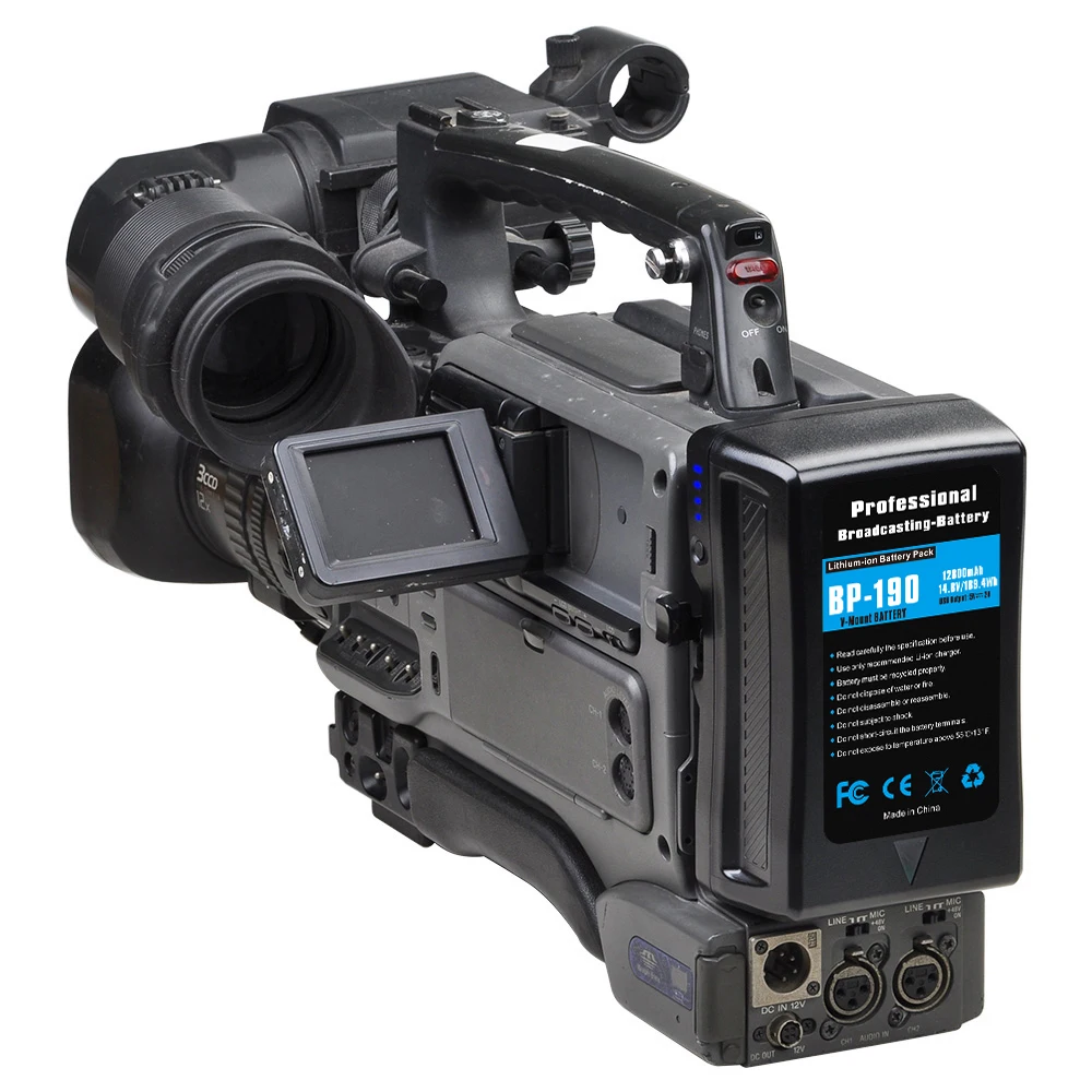 BP-190 V Mount Battery With D-Tap Charger for Sony Broadcast Camcorder HDCAM XDCAM BL-BP150 BP-150S LED Video Light