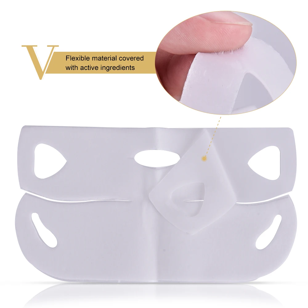 Duplo V-shaped Levantamento Facial Envolto Emagrecimento Rosto v Bandagem Pele Dupla Elevador Fina Casca-fora Queixo pc 4d 7 Pc 4d duplo v-shaped levantamento facial envolto