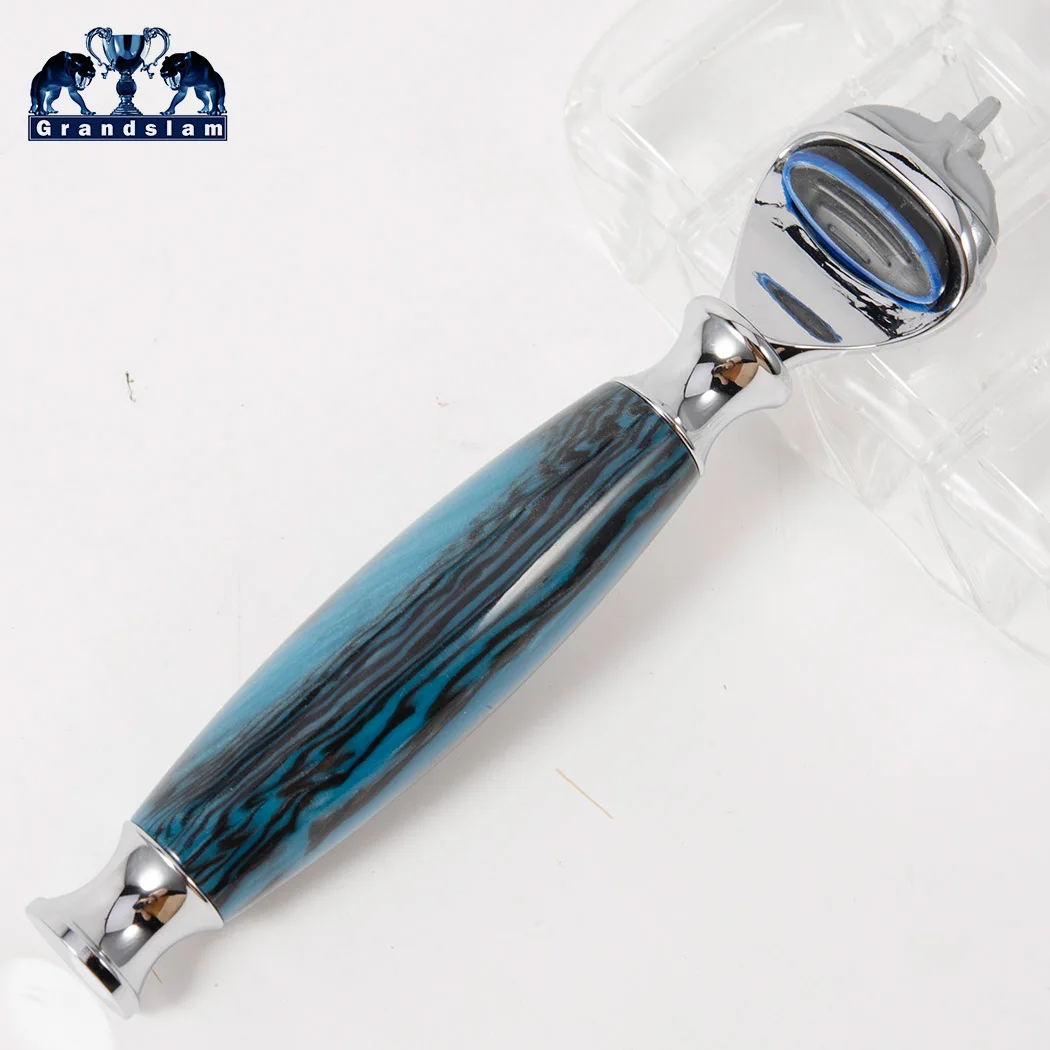Only Blue Handle Grandslam ручная коробка передач с 5 Слои лезвие картридж Безопасная бритва, профессиональный бритвы для Для мужчин для ухода за бородой для бритья для удаления волос - Цвет: Only Blue Handle