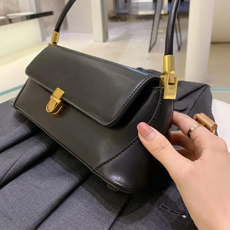 Retro Baguette Bag Women Bag Simple Fashion Ladies' Shoulder Bag Female Handbags Leather Designer Tote Bag