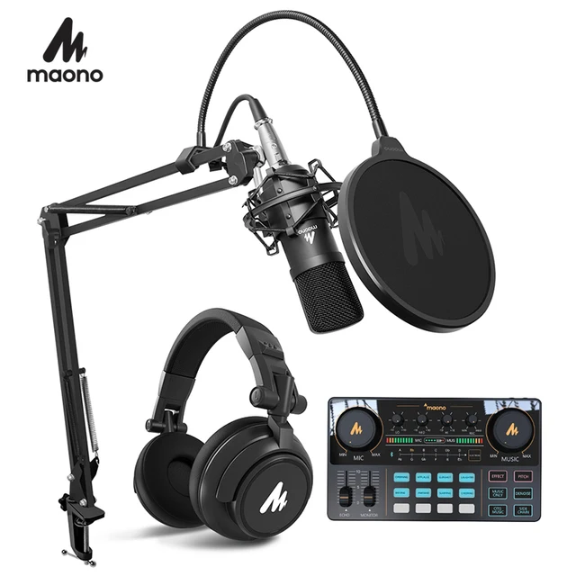 MAONO-micrófono condensador profesional para estudio de Podcast, Audio, 3,5mm, para ordenador, YouTube, Karaoke, grabación de juegos 1
