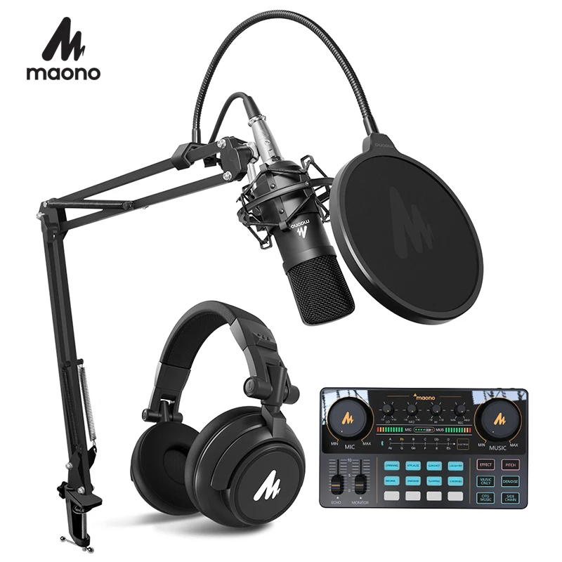 MAONO конденсаторный микрофон профессиональный Podcast Студийный аудио 3 5 мм