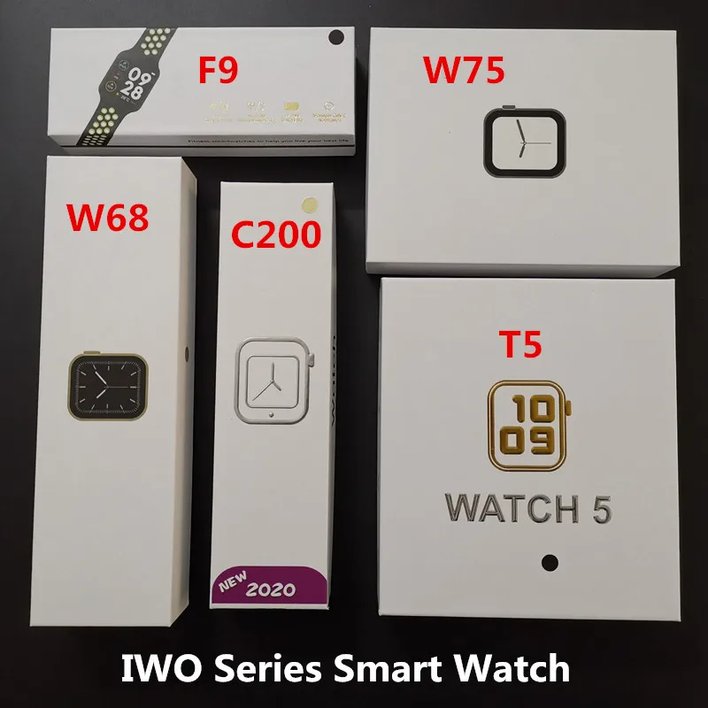 IWO Смарт часы T5 & C200 W68 W75 F9 5 го поколения фитнес трекер пульсометр шагомер