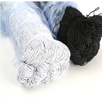 

1MM/2MM/3MM White/black thin round Elastic Bands Elastic rope wedding Garment elastic tape for DIY Masks sewing accessories