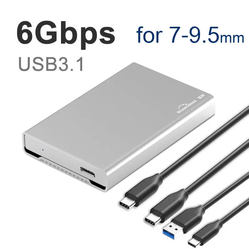 C-A C-C for 7-9.5mm Корпус для жесткого диска USB 3,1 Gen2 SATA HDD SSD чехол для жесткого диска 2,5 '7-15 мм TYPE-C чехол для внешнего жесткого диска - Цвет: C-A C-C for 7-9.5mm