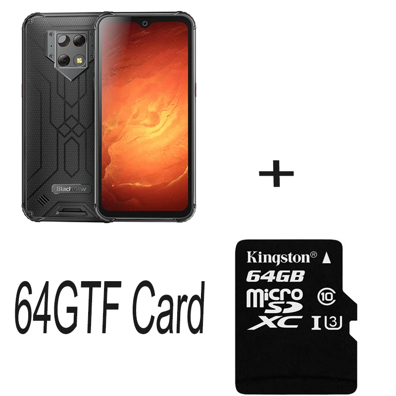 Смартфон Blackview BV9800 Pro Global First с тепловизором 6 ГБ ОЗУ 128 Гб ПЗУ Helio P70 Android9.0 IP68 водонепроницаемый мобильный телефон - Цвет: Black N 64G card