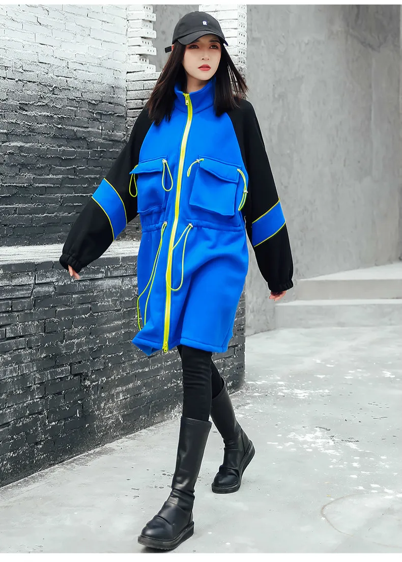 Max LuLu, модная Корейская женская зимняя одежда в стиле панк, женские утепленные меховые толстовки, повседневные длинные толстовки на молнии большого размера