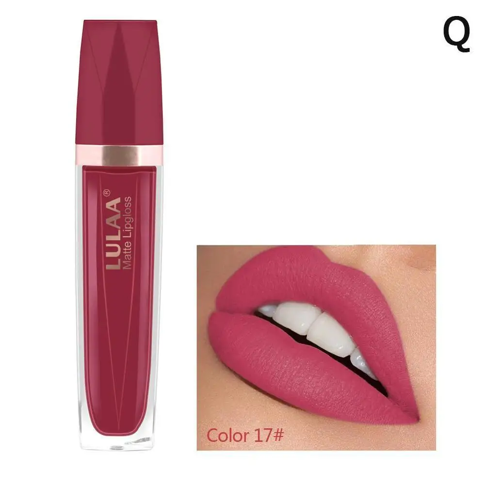 Q Matte Lipgloss Sexy Lip Gloss Matte Long Lasting Waterproof Cosmetic Beauty lipgloss Moisturizing Non-stick Cup Lip Makeup - Цвет: Q