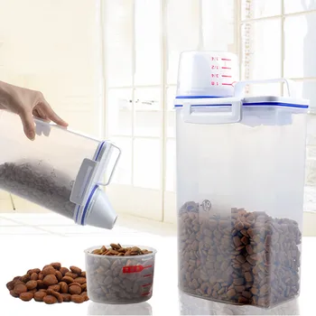 

2kg Pet Food Storage Container Dispenser Sealed Box Dry Feed Seed Food Storage Rice Container Dog Cat Animal Storage Box Bin