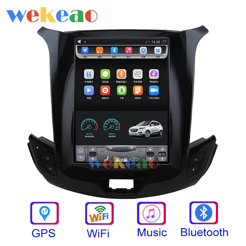 Автомобильный dvd-плеер Wekeao с вертикальным экраном Tesla style 10,4 ''Android 8,1, автомобильный gps-навигатор, Автомагнитола для Chevrolet Cruze+ 4G