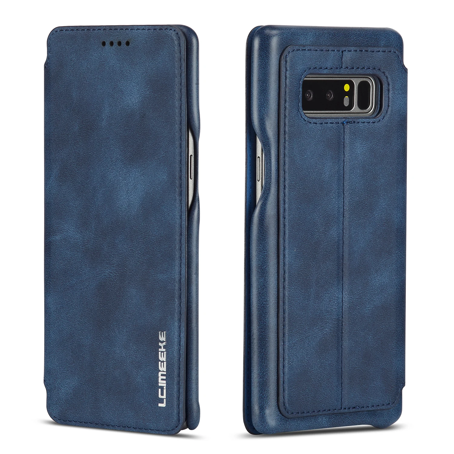 Note 10 Note10 чехол с логотипом для samsung Galaxy S9 S10 S10e S8 Plus чехол толстая книга Натуральная кожа флип Роскошный защитный чехол - Цвет: blue