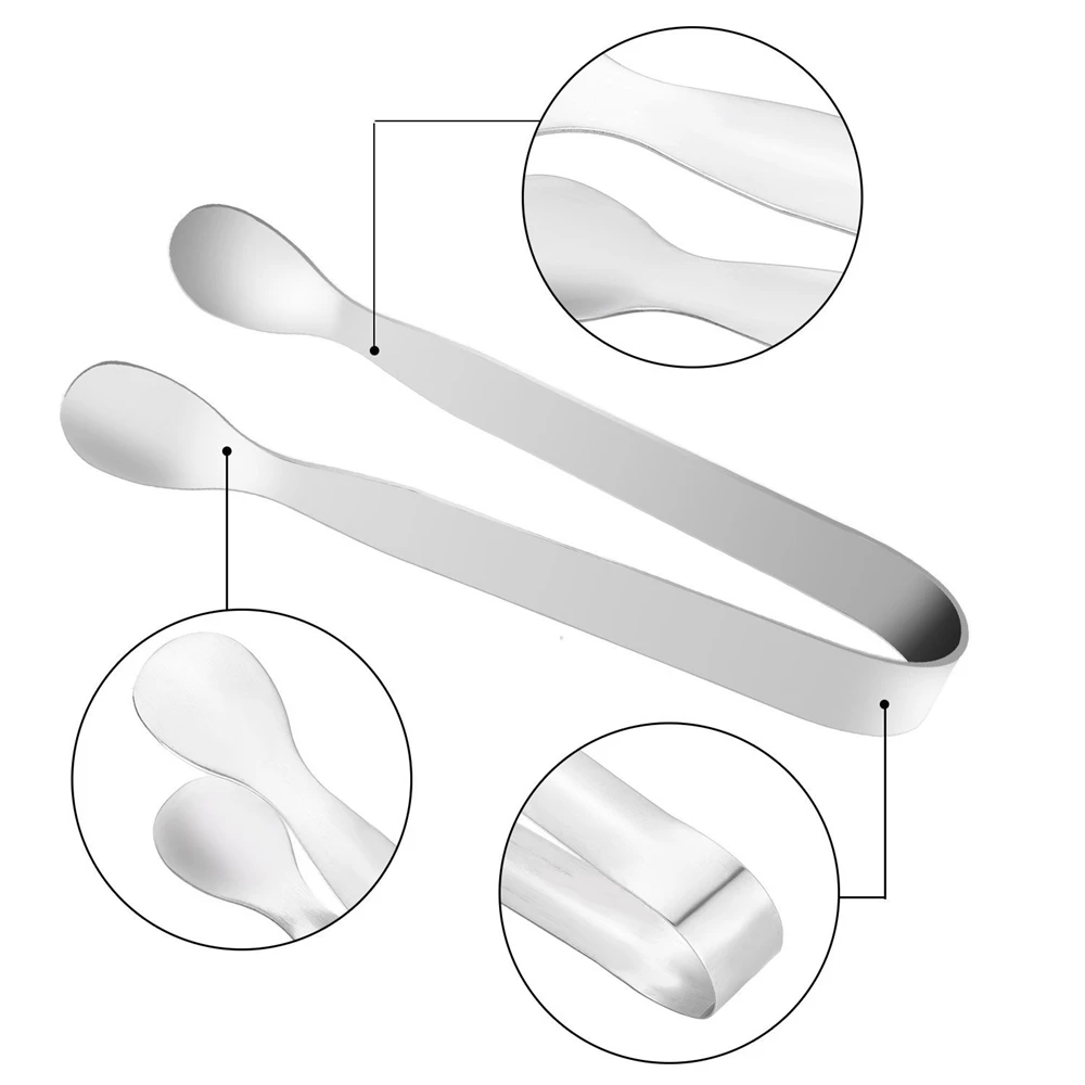 11cm Ice Tong Bbq Stainless Steel Barbecue BBQ Clip Bread Food Ice Clamp Tongs Bar Kitchen Accessories