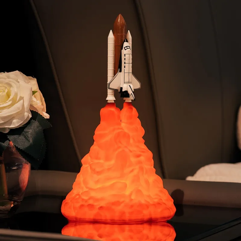 

3D Printing Space Shuttle Rocket Creative Night Light Moonlight For Space Lovers As Room Home Bedroom Decoration
