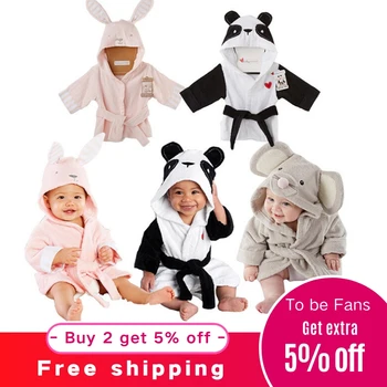 

Cartoon Children's Robe Flannel Baby Kids Pajamas Panda Mouse Rabbit Lovely Animal Child Boy Bath Robe Children's Clothing