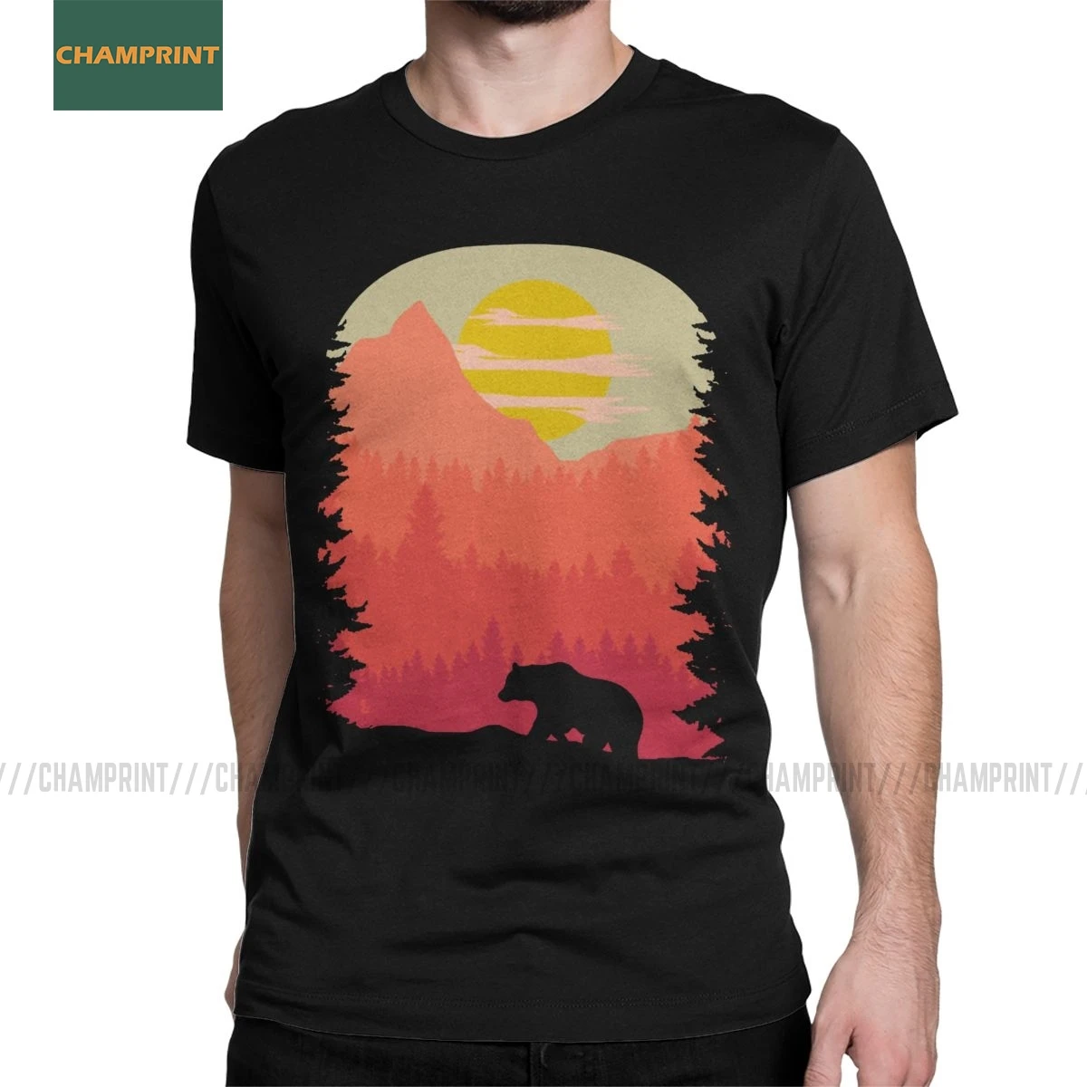 Wild Life Nature Men's T Shirts Earth Save Planet Trees Travel Forest Adventure Ocean Outdoors Camping T-Shirts 100% Cotton Tops | Мужская