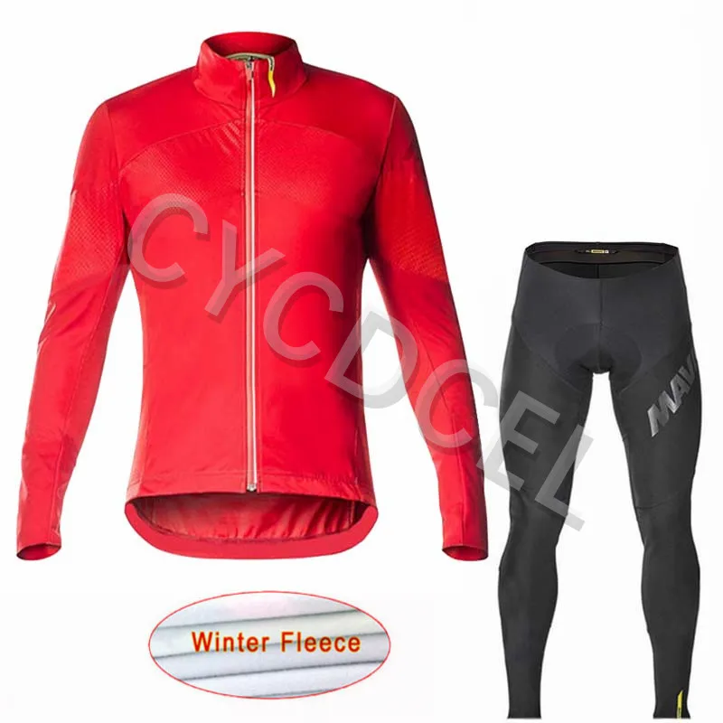 Cycling jersey 16 Mavic, Зимняя Теплая Флисовая велосипедная Джерси с длинным рукавом, теплая зимняя одежда для велоспорта, велосипедный комбинезон, Ropa Ciclismo - Цвет: Cycling jersey 16