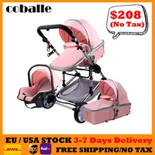 Cochecito de bebé 3 en 1, carrito de viaje portátil, plegable, marco de aluminio, coche de paisaje alto para recién nacido, Babyboomer
