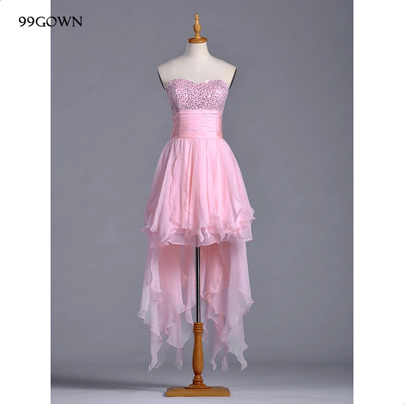 99GOWN свадебное платье для вечеринки, розовое шифоновое платье подружки невесты, роскошное расшитое блестками платье с открытыми плечами для невесты, свадебное платье для гостей
