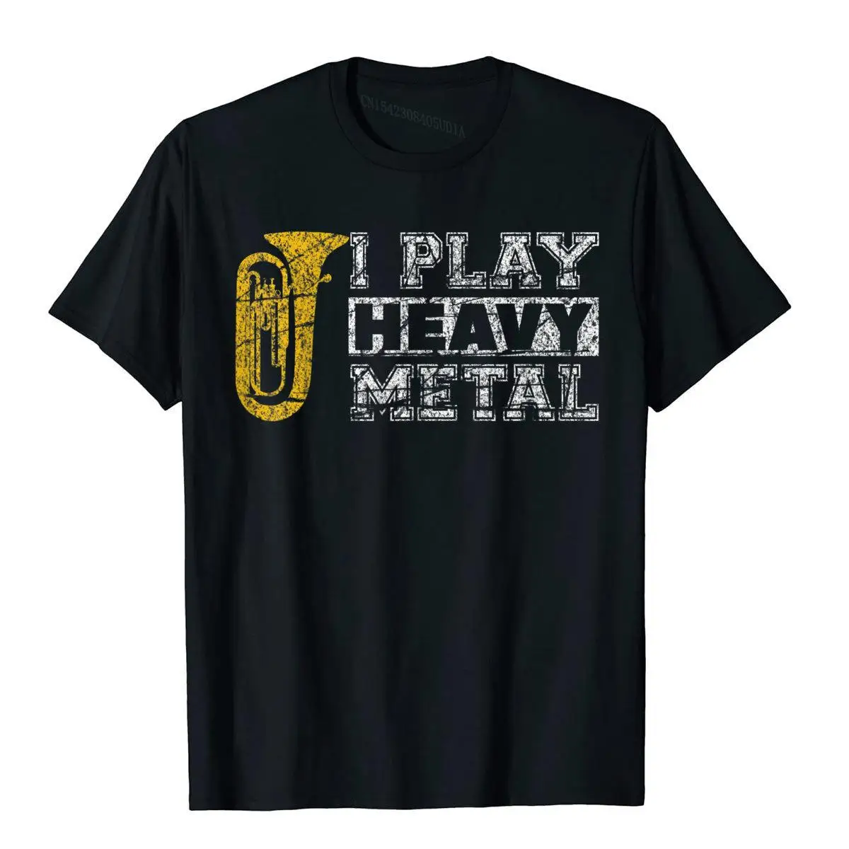 Tuba Shirt I Play Heavy Metal Band Distressed Funny Band T-Shirt__97A105black