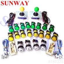 Нулевая задержка игровой Шкаф DIY kit для 5 в светодиодная Кнопка Zippy джойстик 1 и 2 плеер пуговица-Монетка USB для ПК/Raspberry Pi