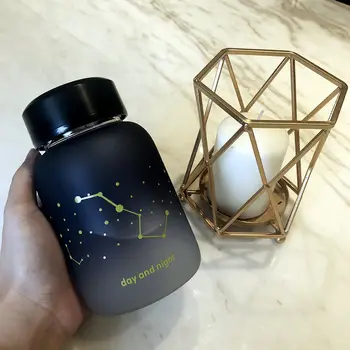 

Glass Water Bottle Frosted Glass Creative Portable Water Cup Female Male Student Korean Version of The Hand Cup Trend 580ml