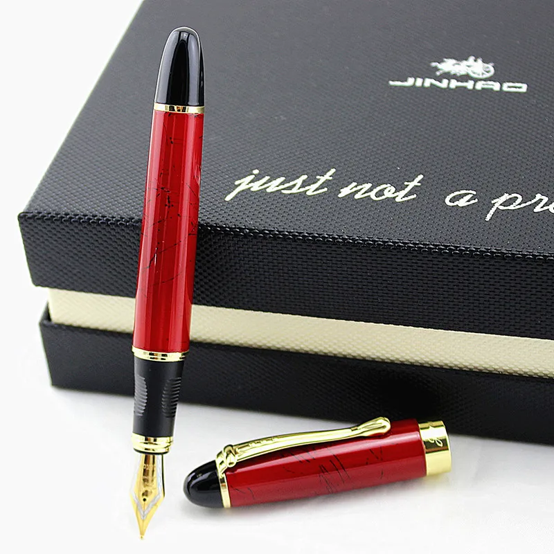 Jinhao X450 Роскошная красная с черной линией перьевая ручка высокого качества металлические чернильные ручки для офисных принадлежностей школьные принадлежности