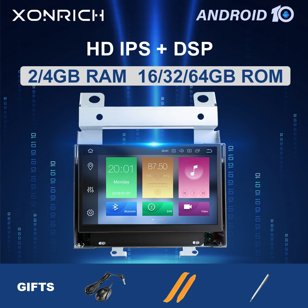 4GB 2 din Android 10 GPS Car Multimedia Player For Land Rover Freelander 2007 2008 2009 2010 2011 2012 RadioHead Unit IPS DSP | Автомобили