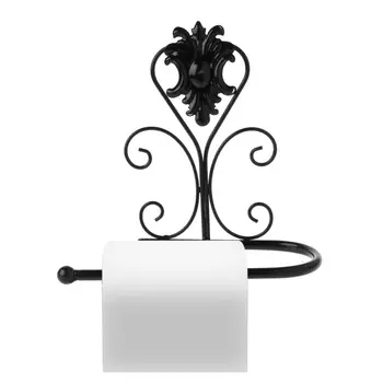 

Vintage Iron Toilet Paper Towel Roll Holder Bathroom Wall Mount Rack Black New 72XD