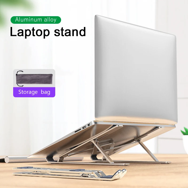 

Portable Folding Laptop Stand Adjustable Notebook Stand For Macbook Lapdesk 11-17 Aluminum Alloy Computer Cooling Bracket