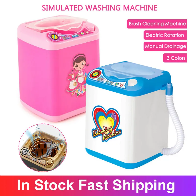 

1PCS Mini Pretend Play Toy Simulation Washing Machine Toys Children Miniature Families Doll House Furniture Toys For Baby Girls
