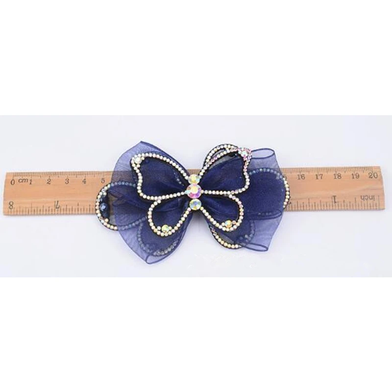 Crystal Rhinestone Bow Patches DIY Motif Sewing For Clothing collar lace Shoe Flower Appliques Decoration