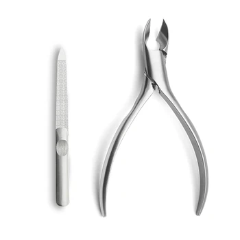 

Stainless Steel Cuticle Nipper Cutter Clipper Trimmer with Nail File Pedicure Manicure Tools for Fingernails and Toenails
