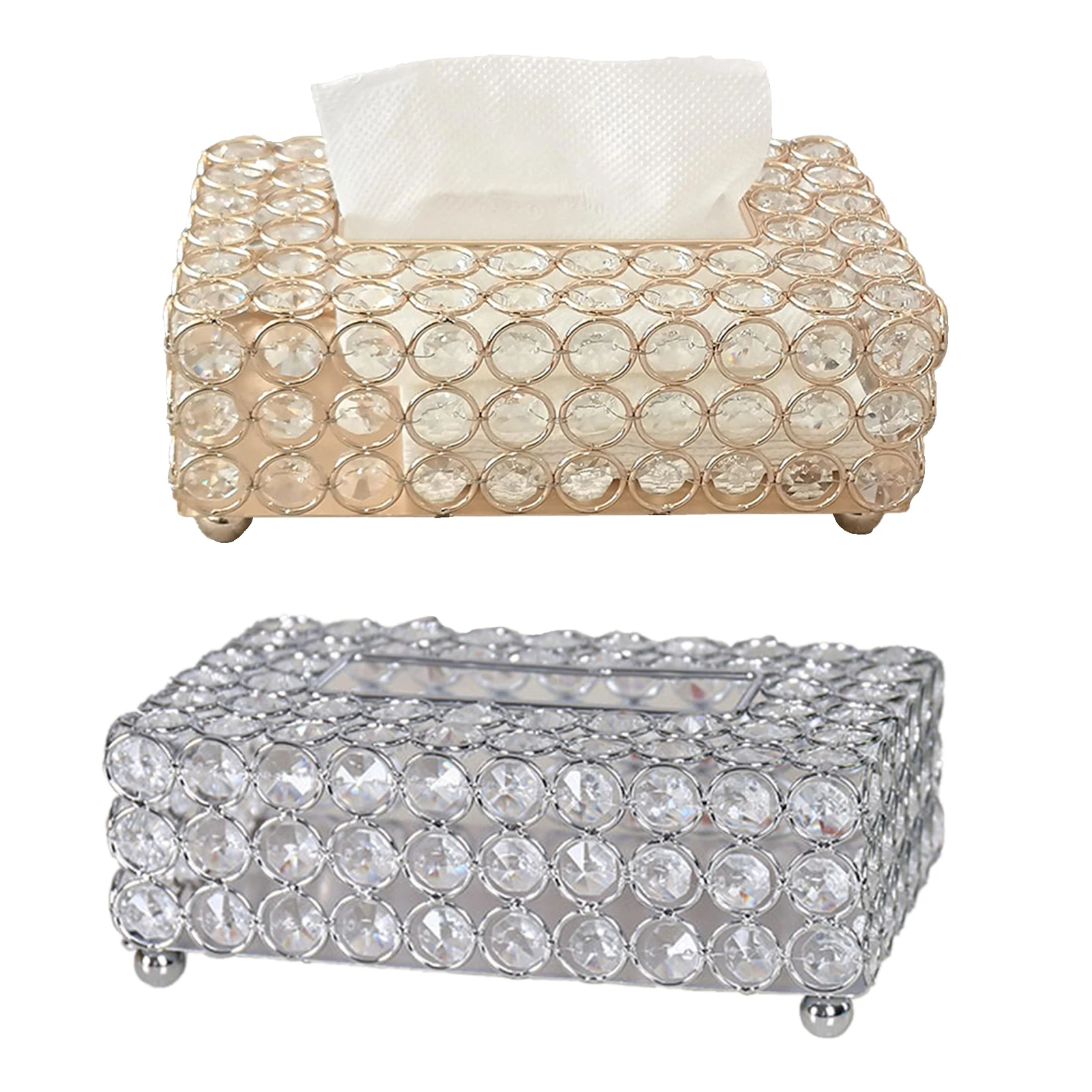 

Creative Hollow European Crystal Tissue Box Practical Beautiful Paper Container Home Office Desktop Napkin Paper Box