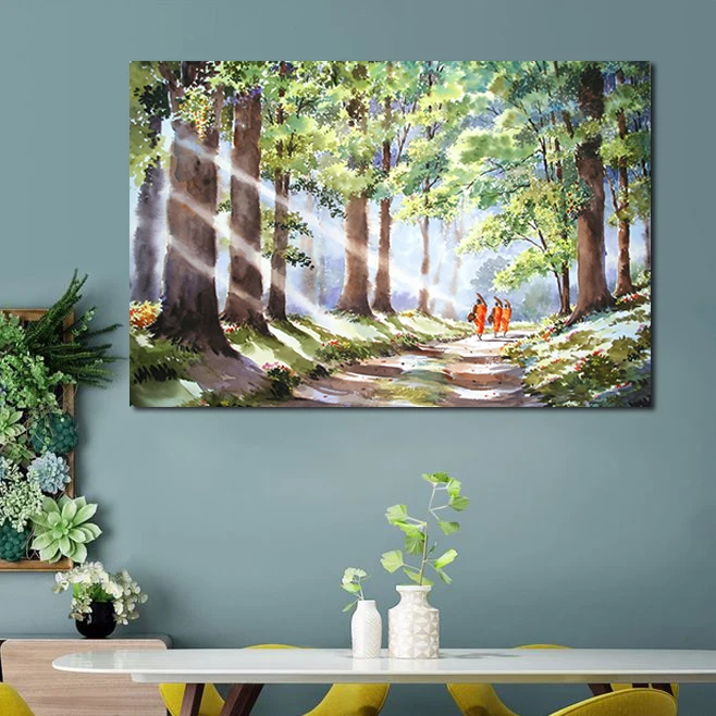 Сделай Сам Рисование по номерам рисунок versus инструментарий под деревом монах