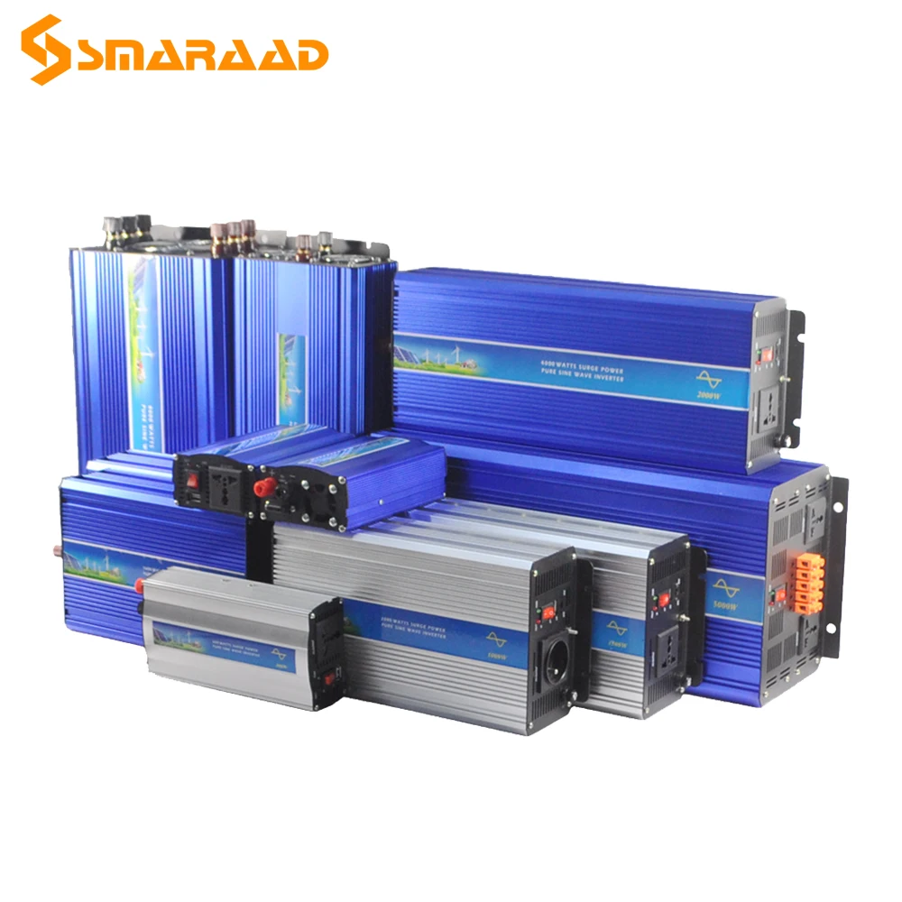 

Smaraad 600W 3000W Single Phase Pure Sine Wave Off Grid Wind Turbine Solar Inverter 12V~110V DC 100~240 VAC Output Wind Sys